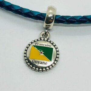 ✨✨Pandora Francaise Guyane flag Exclusive Dangle charm French Guiana charm